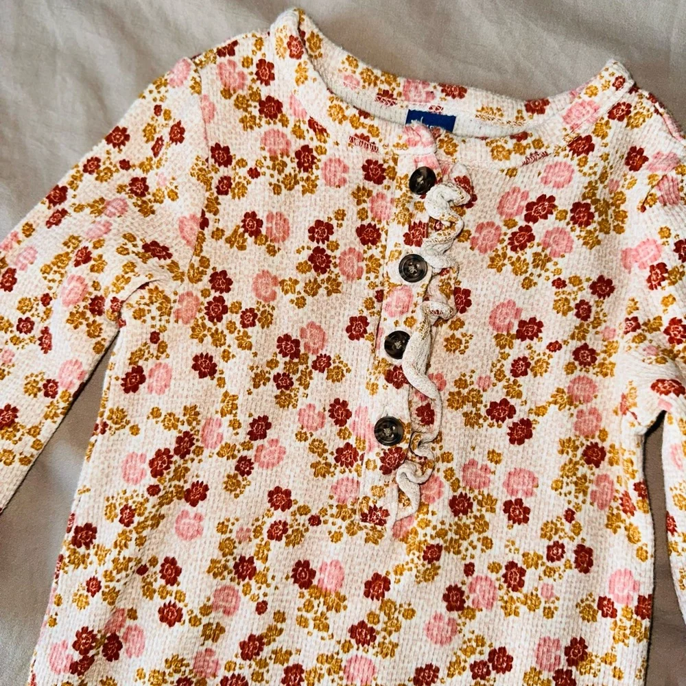 Floral Waffle Jumper 12-18m 18 Month Outfit baby girl bundle yellow